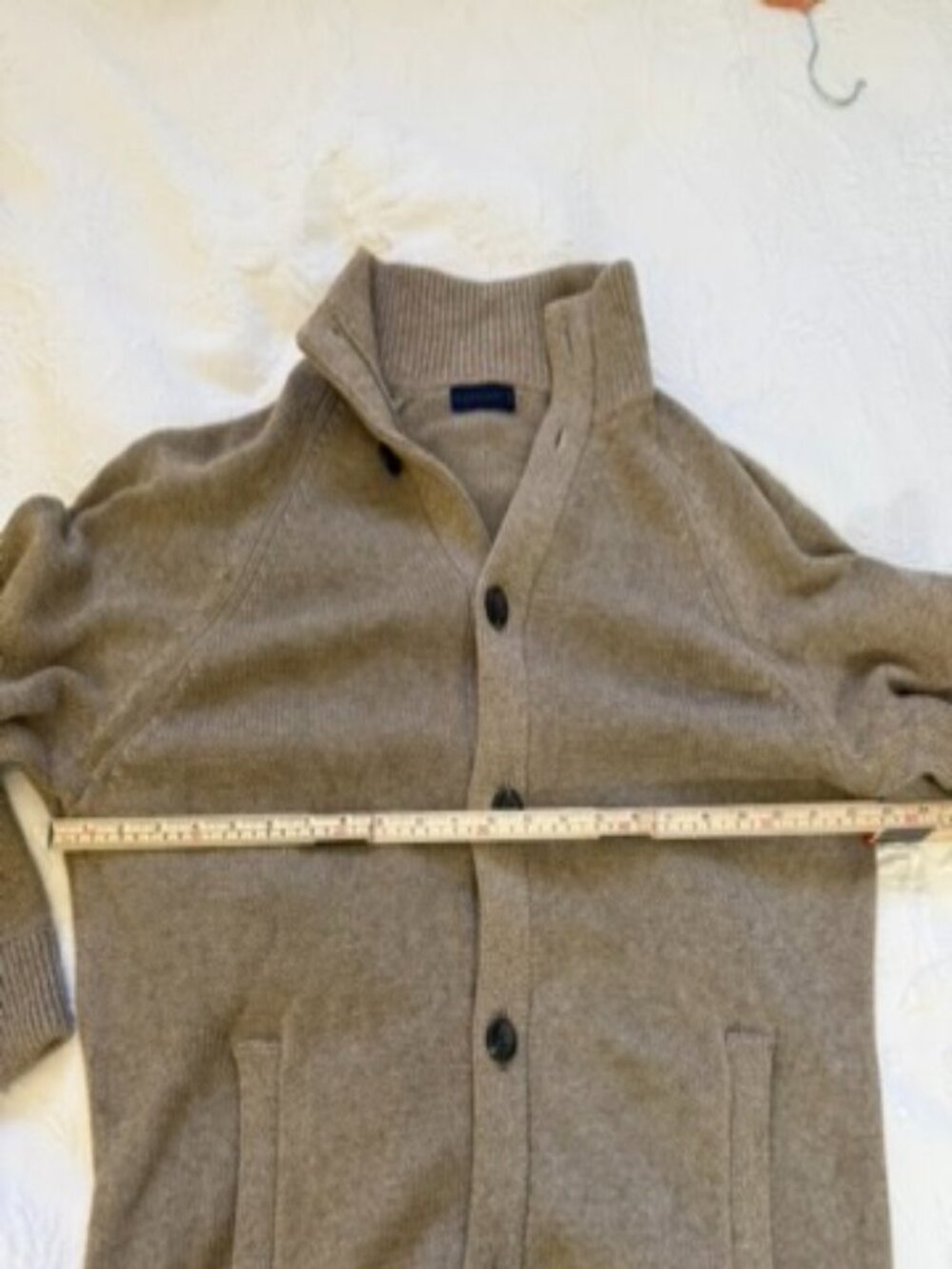 Denver Hayes Taupe Button-Front Knit Cardigan Men's Medium - Picture 6 of 7